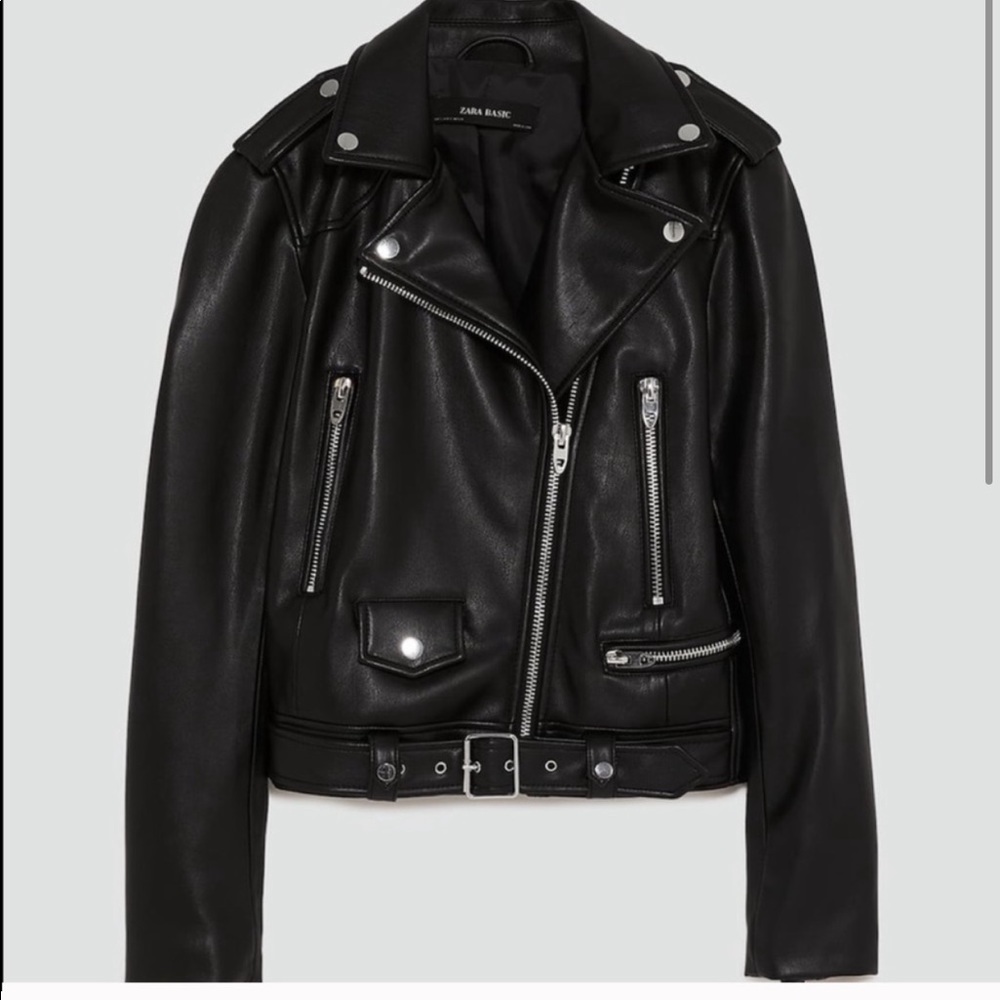 Zara leather biker jacket